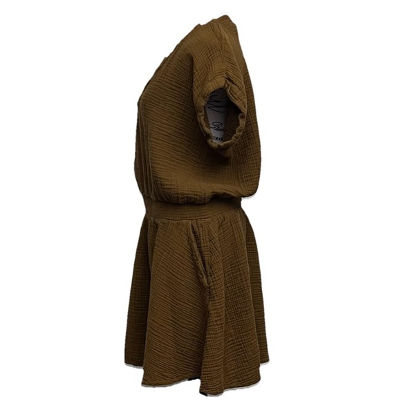 Small Lou & Grey Triple Cloth Mini Dress Gauze Slub Knit Beach Coastal Granola L - Picture 4 of 10